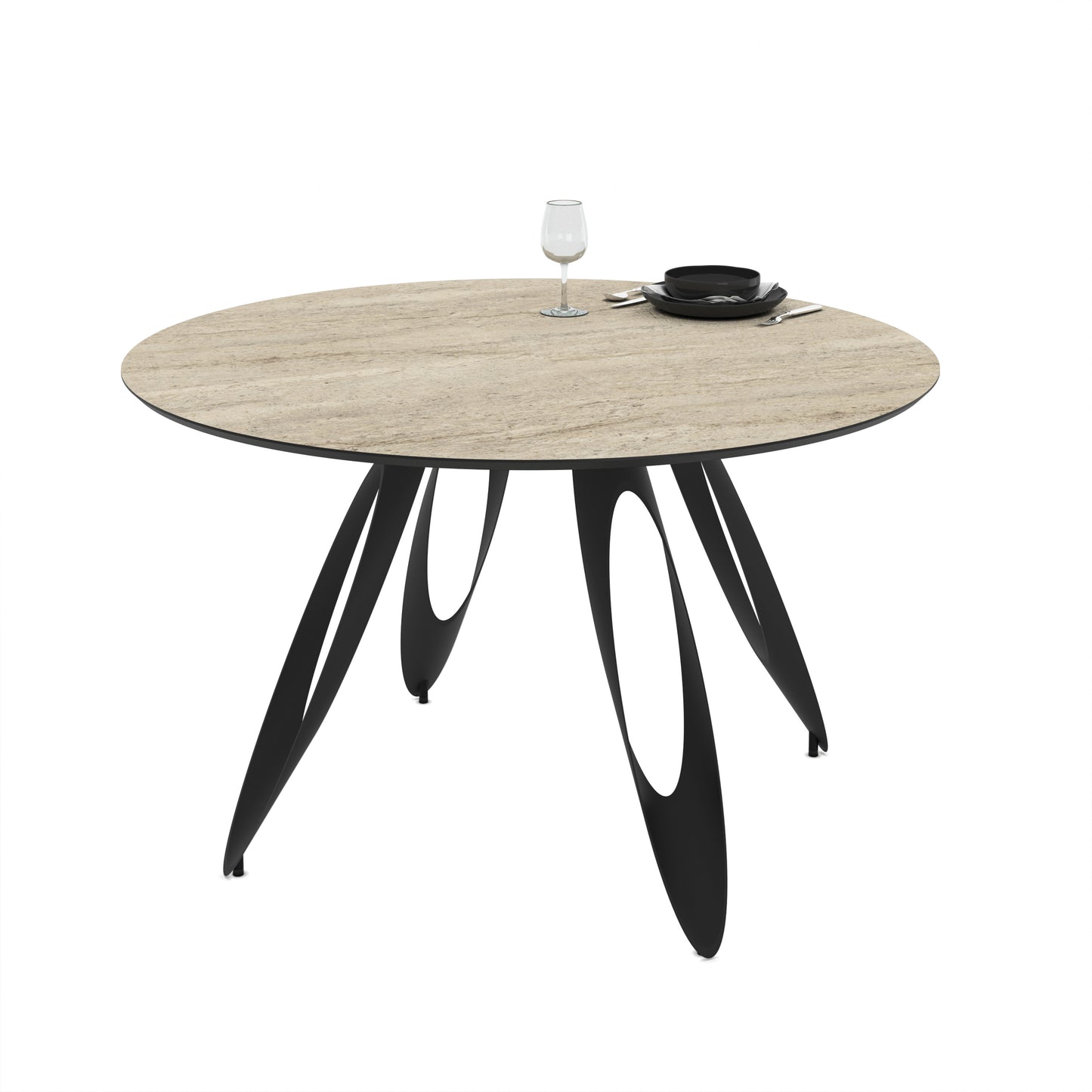 table à manger effet travertin
