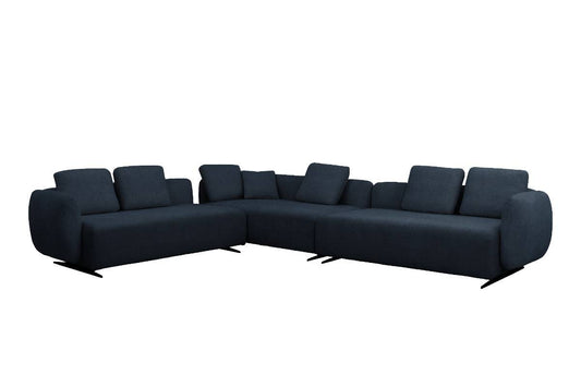 Canapé d’angle moderne avec coussins épais et accoudoirs arrondis