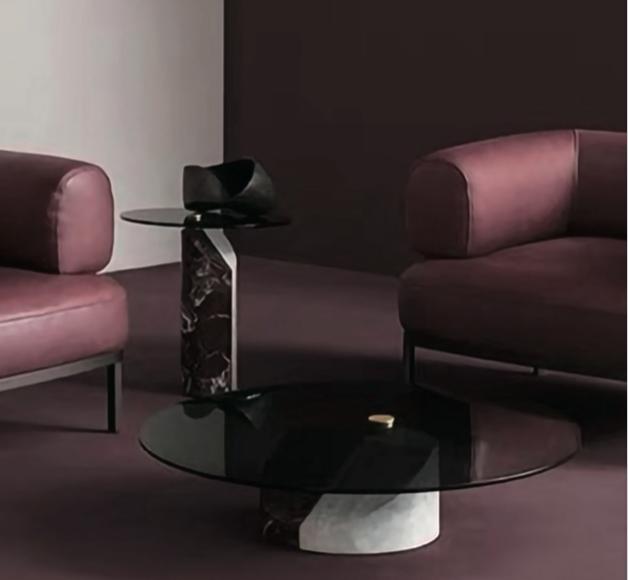 table basse socle marbre