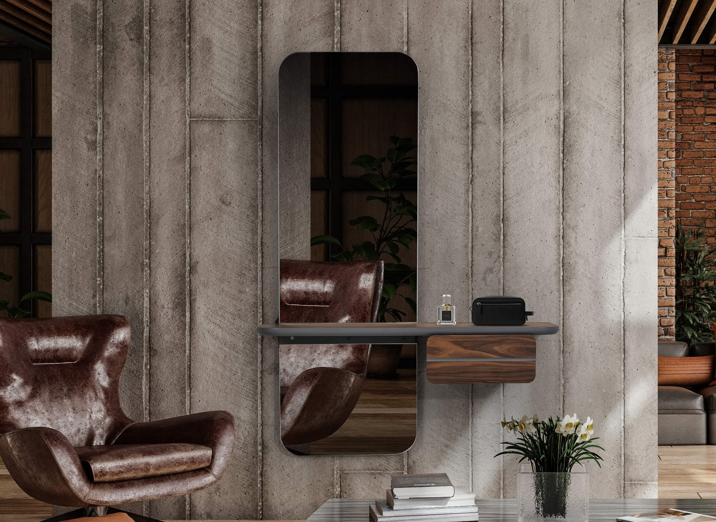 Console Rama avec Miroir LED