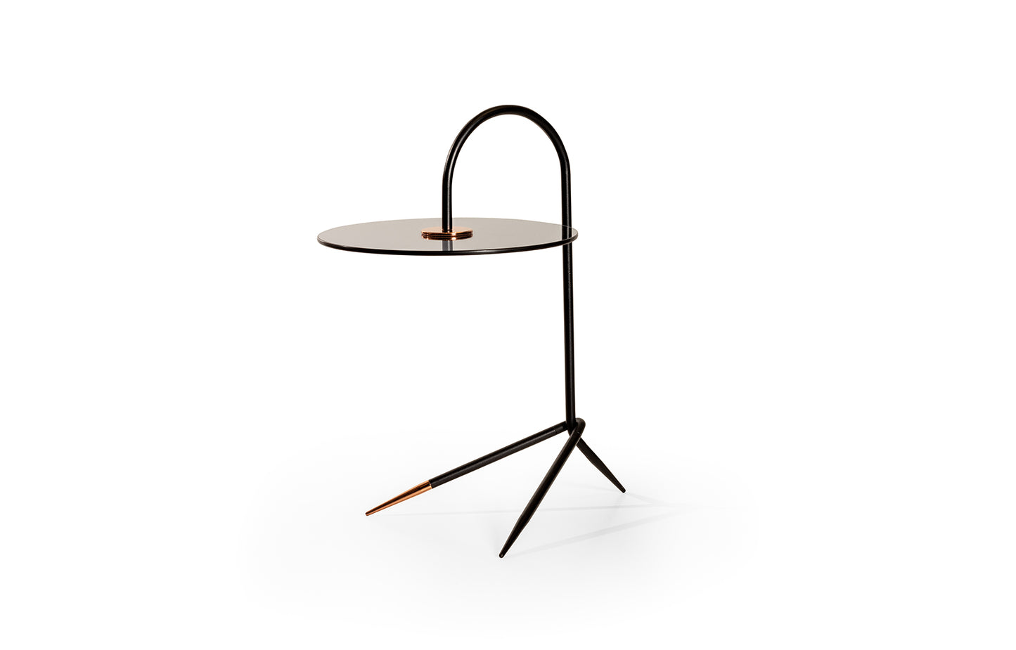 Table d'appoint clear en verre et acier inoxydable