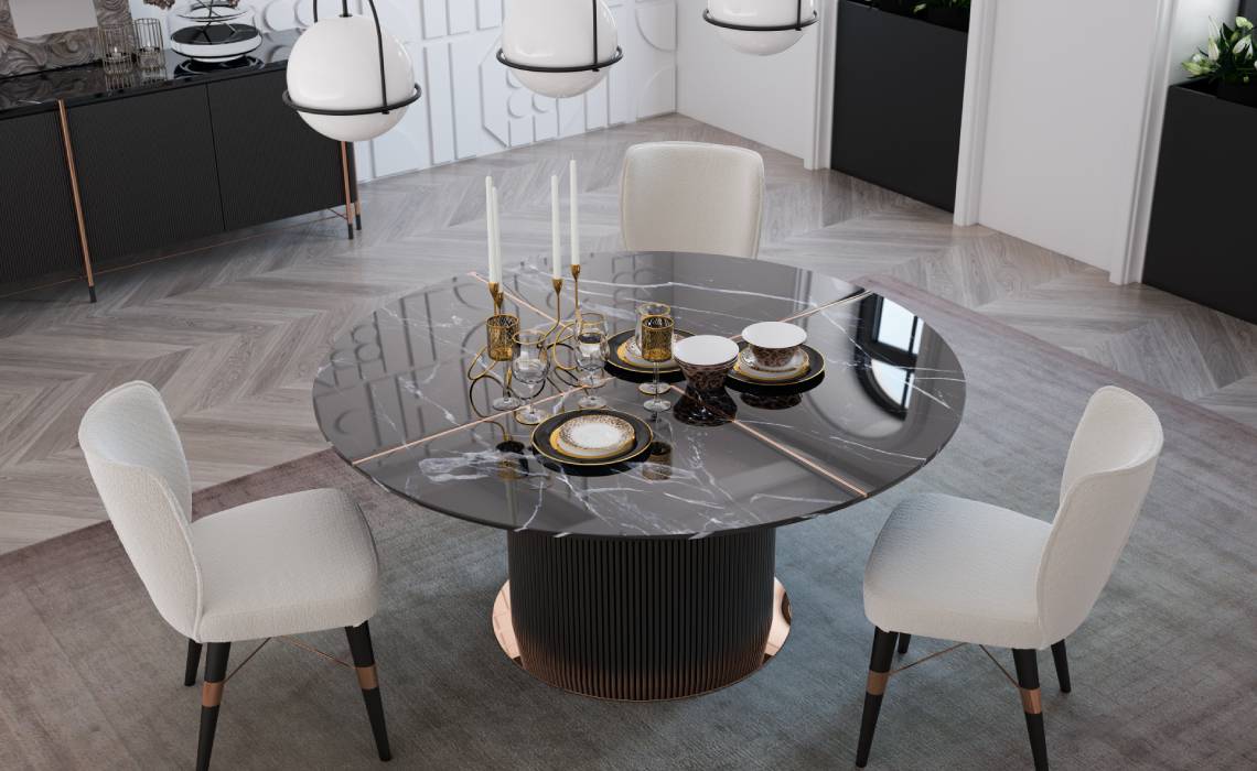 Table à manger ronde Luxe