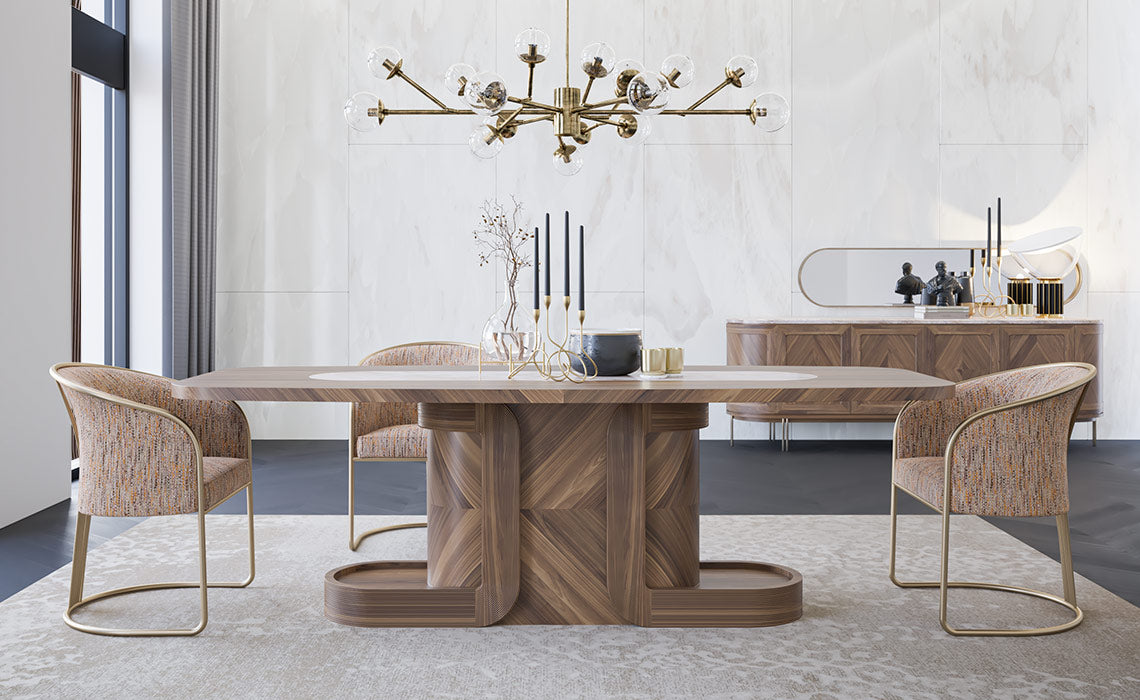 Table à manger noyer luxe