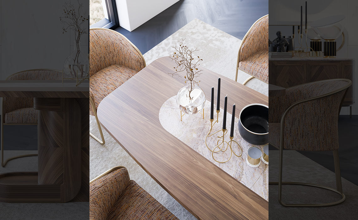 Table à manger noyer luxe