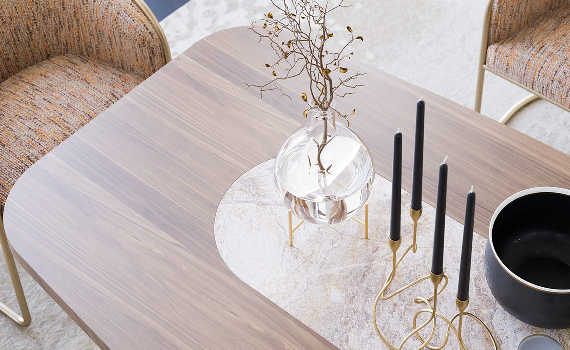 Table à manger noyer luxe