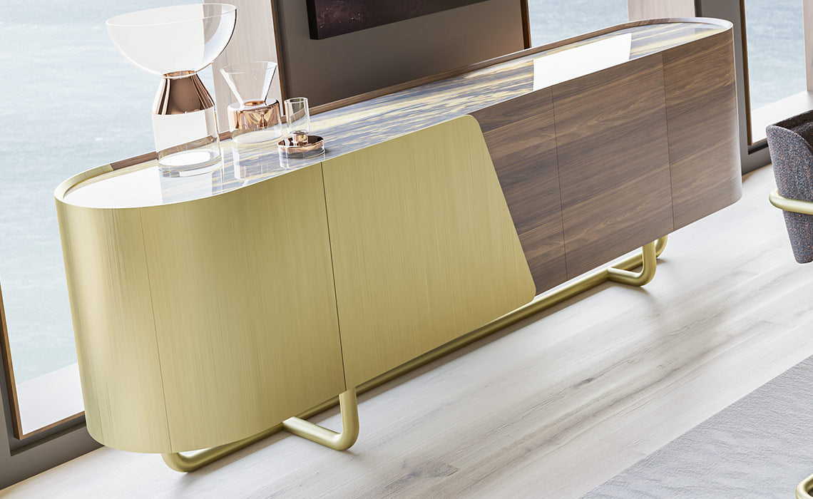 Buffet Giallo en Noyer et laiton