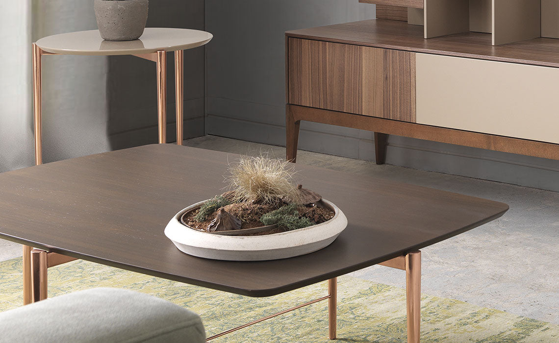 Table basse Bois massif laiton