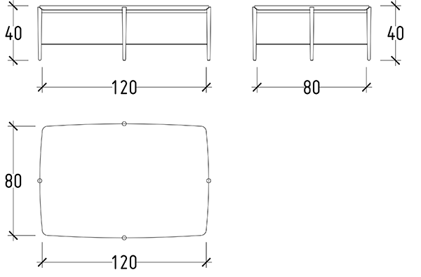 Table basse Bois massif laiton