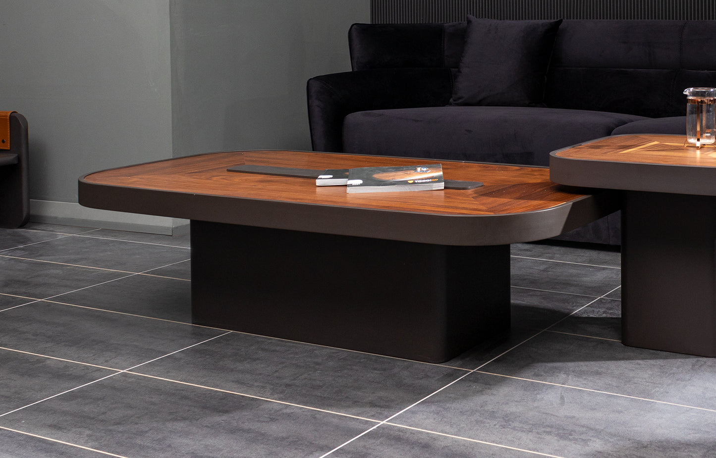 Table basse platinum en noyer