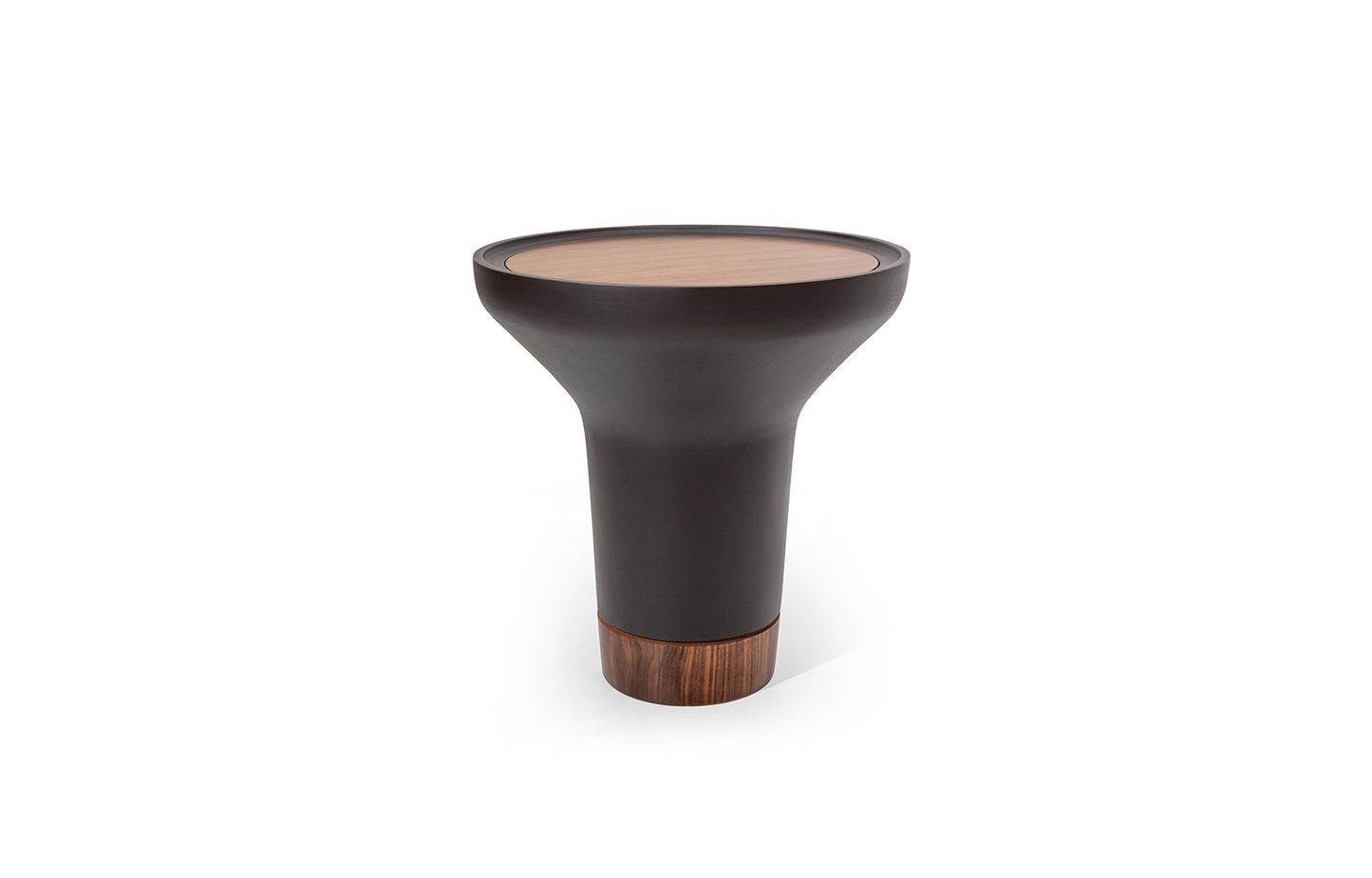 Table d'appoint Point en noyer et bois laqué
