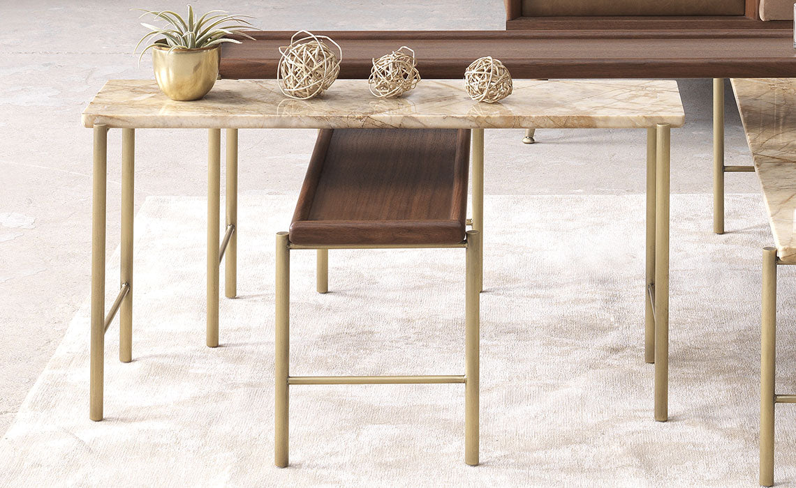 Duo tables basses noyer massif