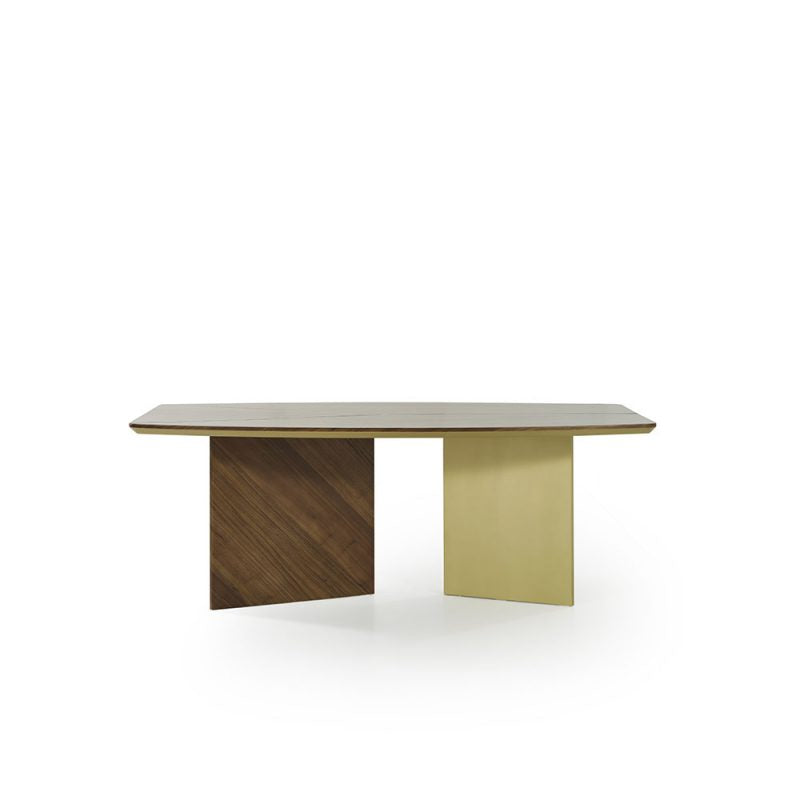 Table basse Toho noyer et laiton