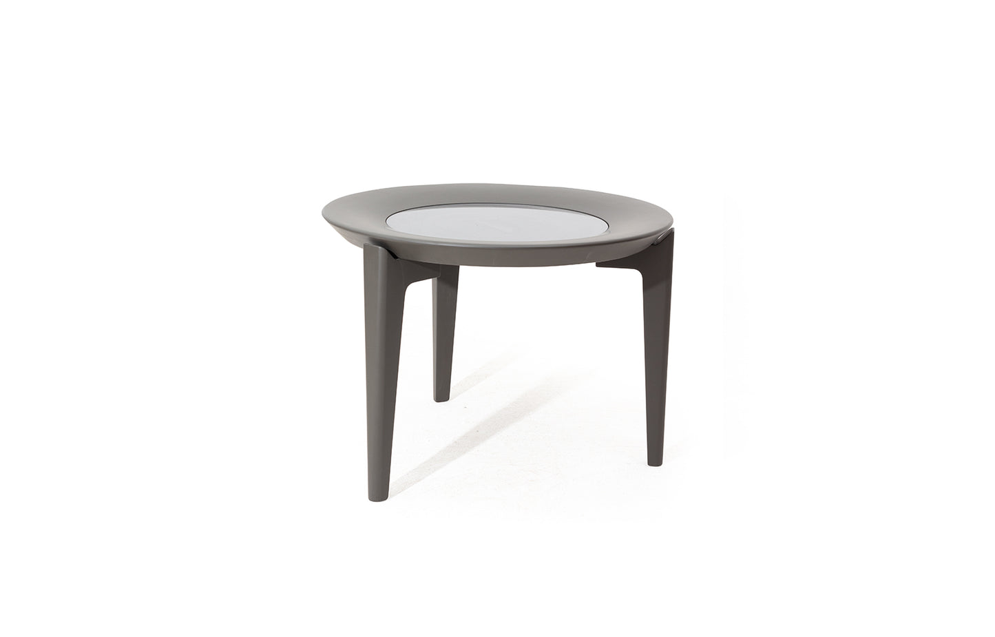 Table d'appoint Vovo bois laqué verre miroir luxe