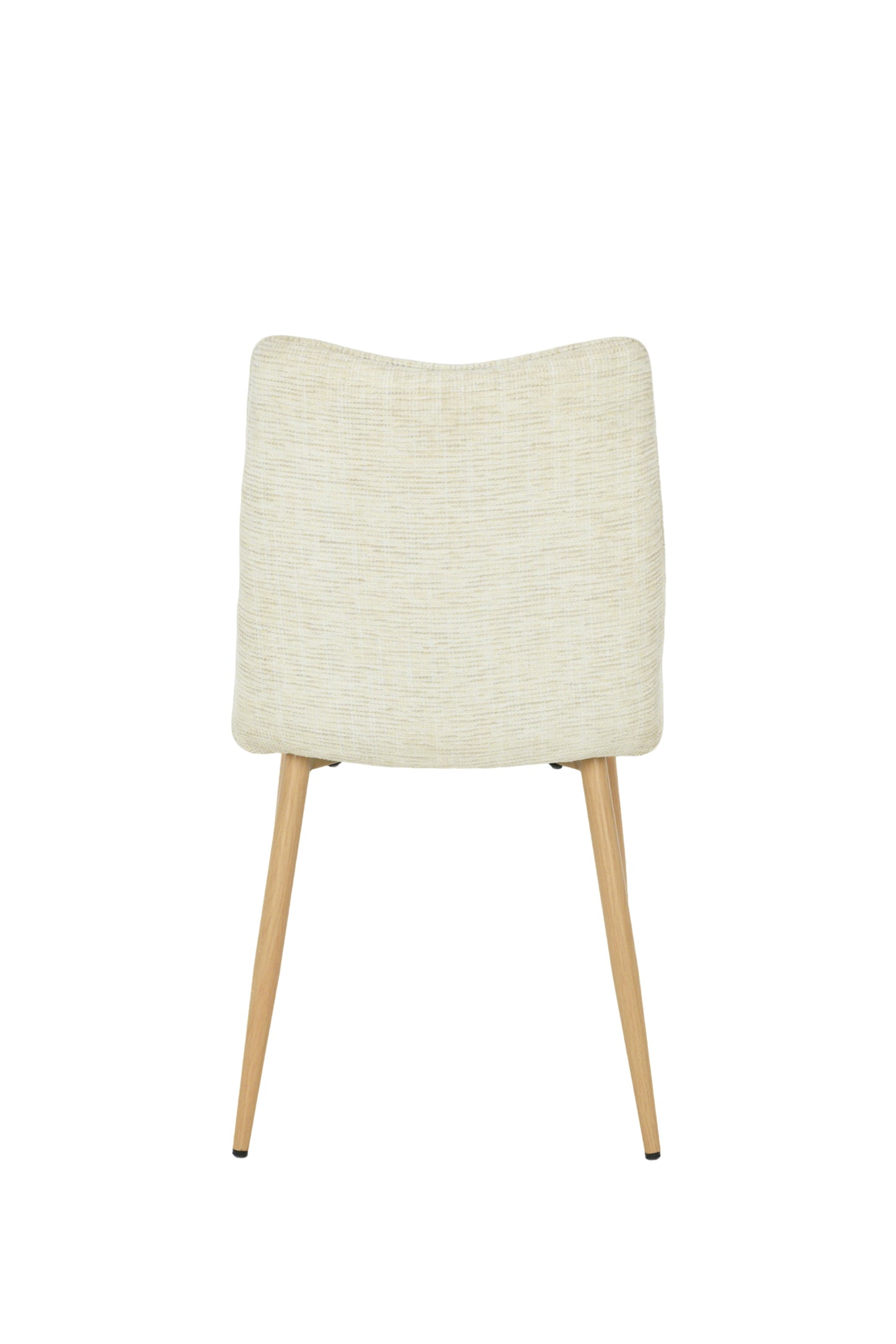 Chaise moderne en tissu beige avec pieds en bois clair design scandinave