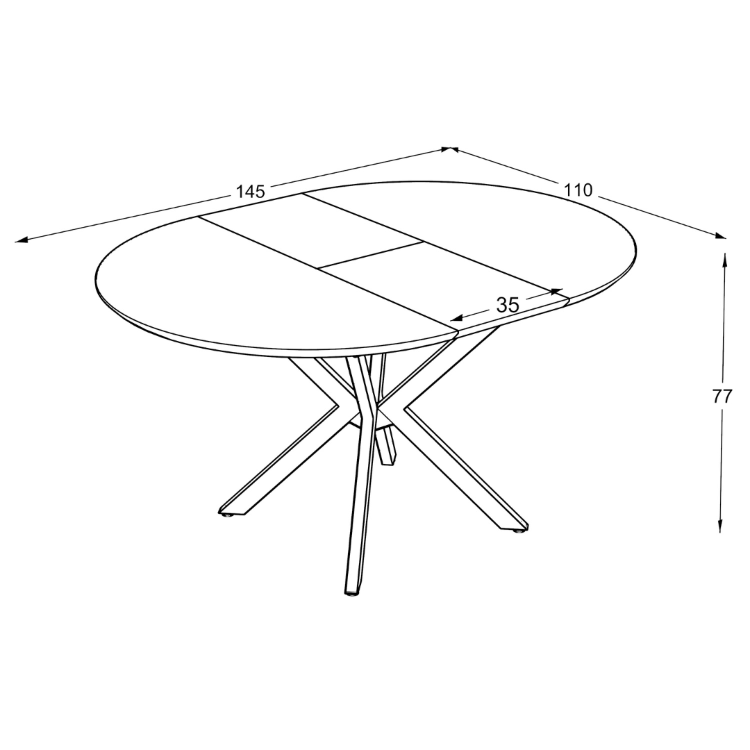 Table à manger ronde extensible 