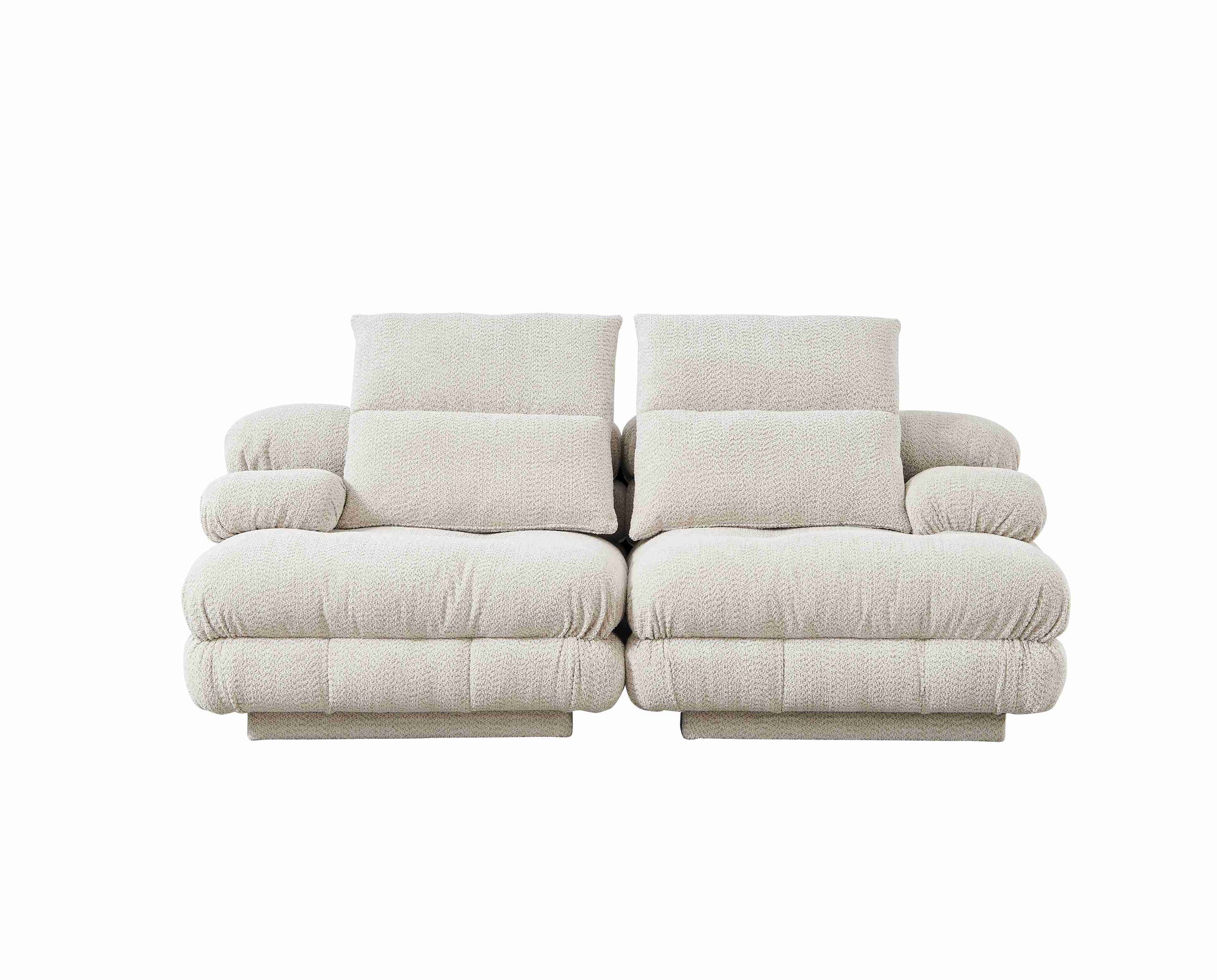 Canapé moderne deux places au design matelassé et formes volumineuses