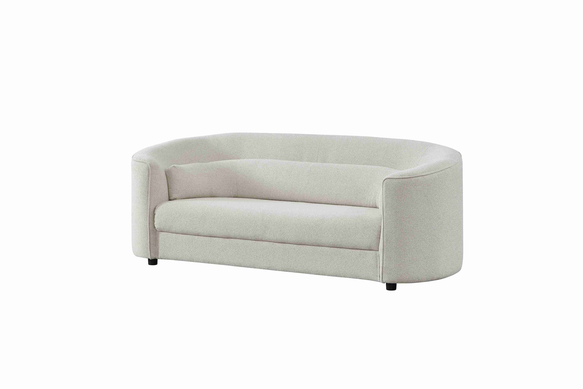 Salon moderne avec canapé et fauteuils arrondis au design épuré