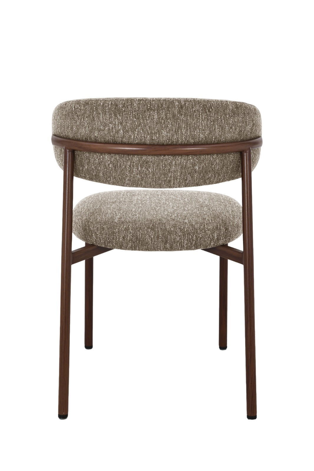 Chaise moderne beige avec pieds en métal finition bois et assise rembourrée confortable.