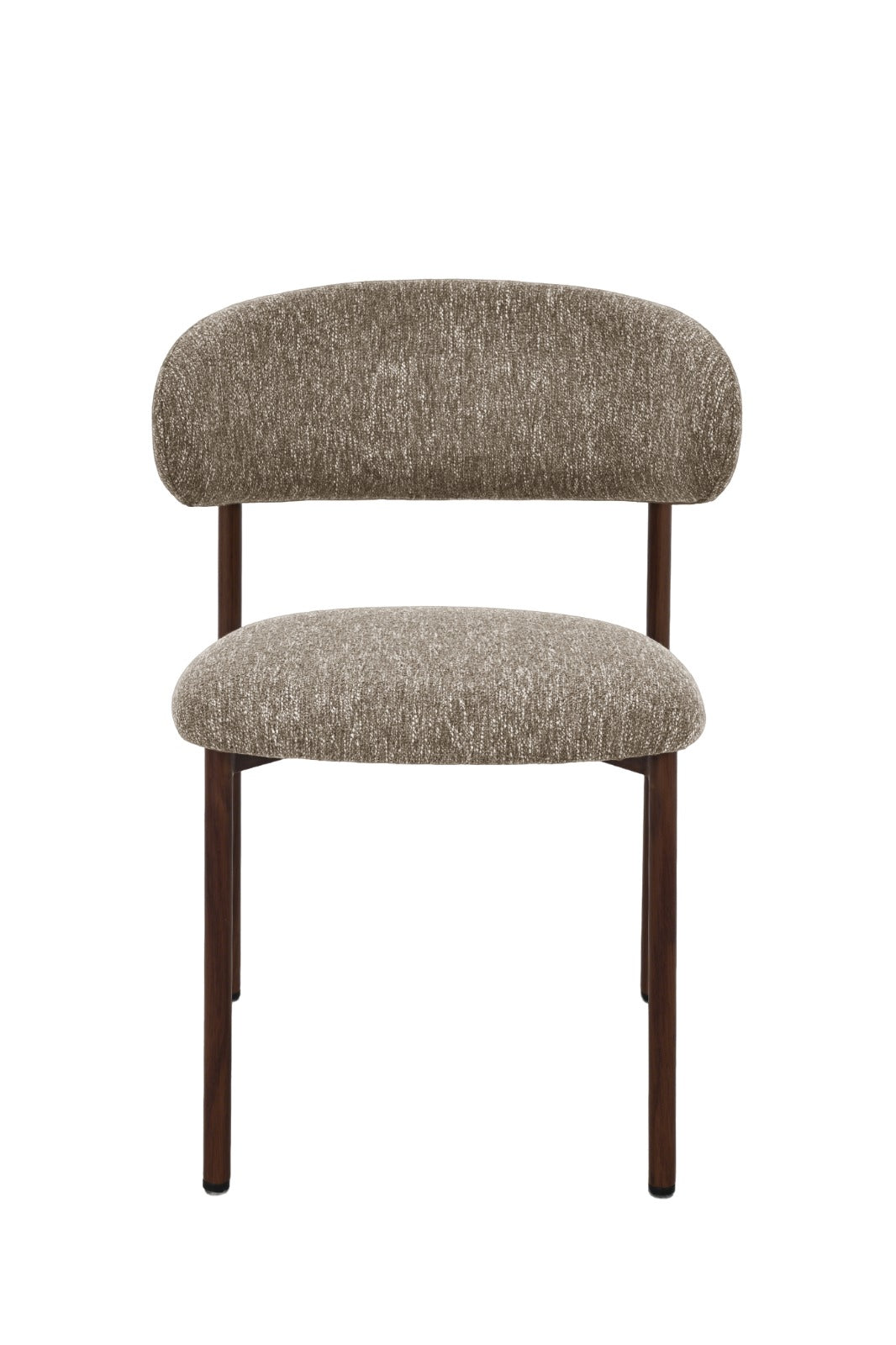 Chaise moderne beige avec pieds en métal finition bois et assise rembourrée confortable.