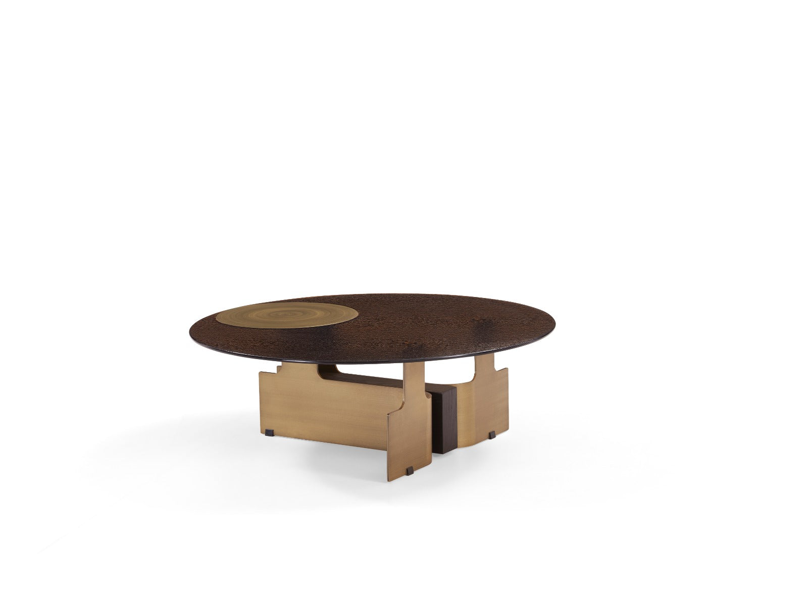 Duo Louisiana composé d’une table basse ronde et d’une table d’appoint au design contemporain.