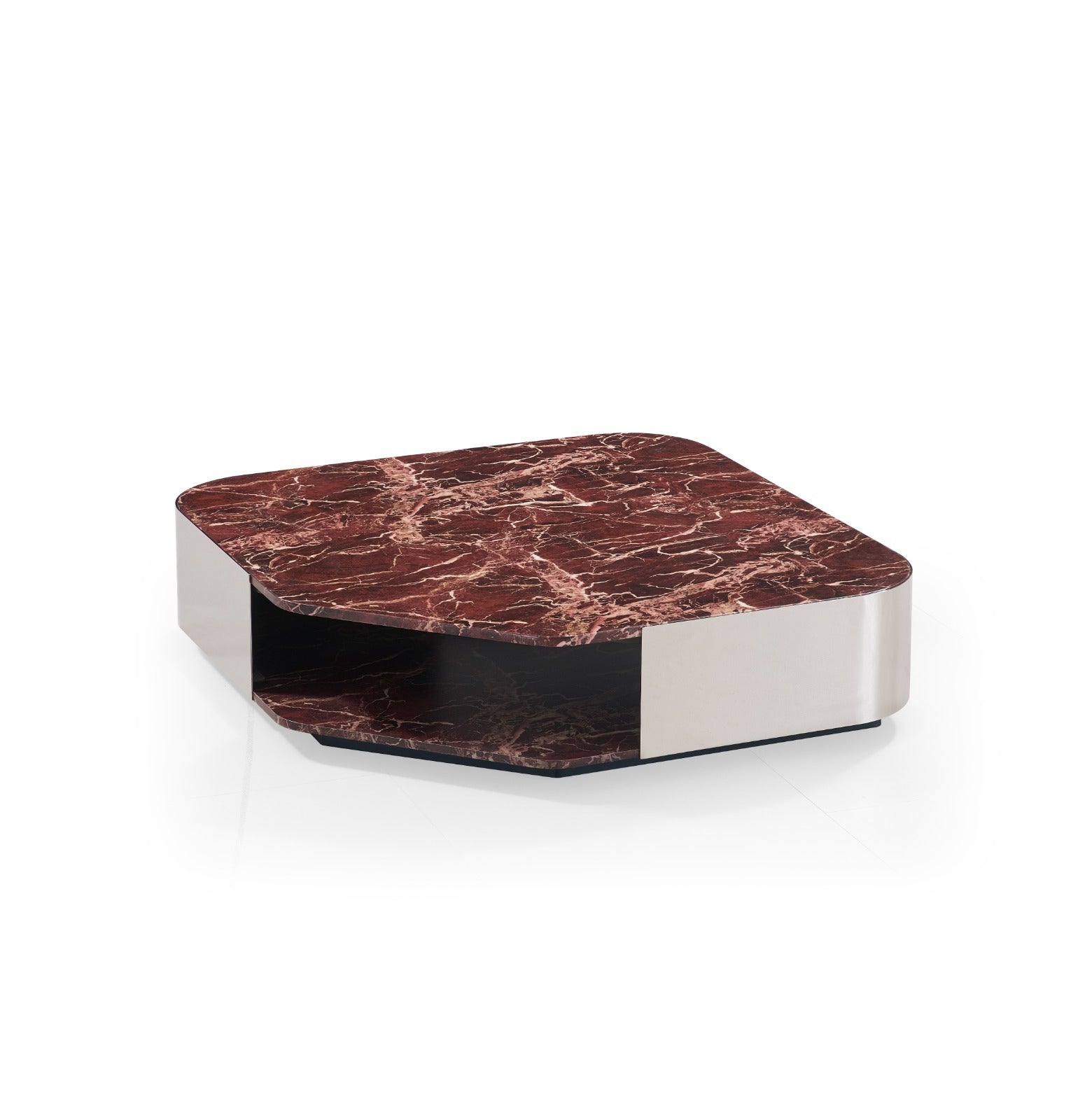Table basse duo moderne avec plateau effet marbre et table d’appoint assortie, idéale pour un salon contemporain.