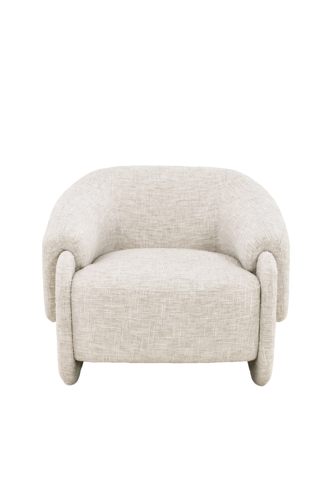 Bergère élégante au design arrondi avec assise confortable et dossier enveloppant, idéale pour un intérieur moderne et raffiné.