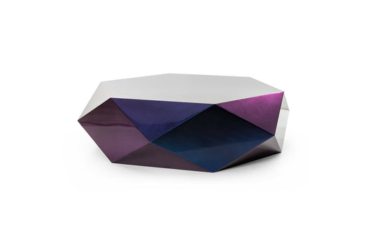 Table basse moderne en bois laqué violet