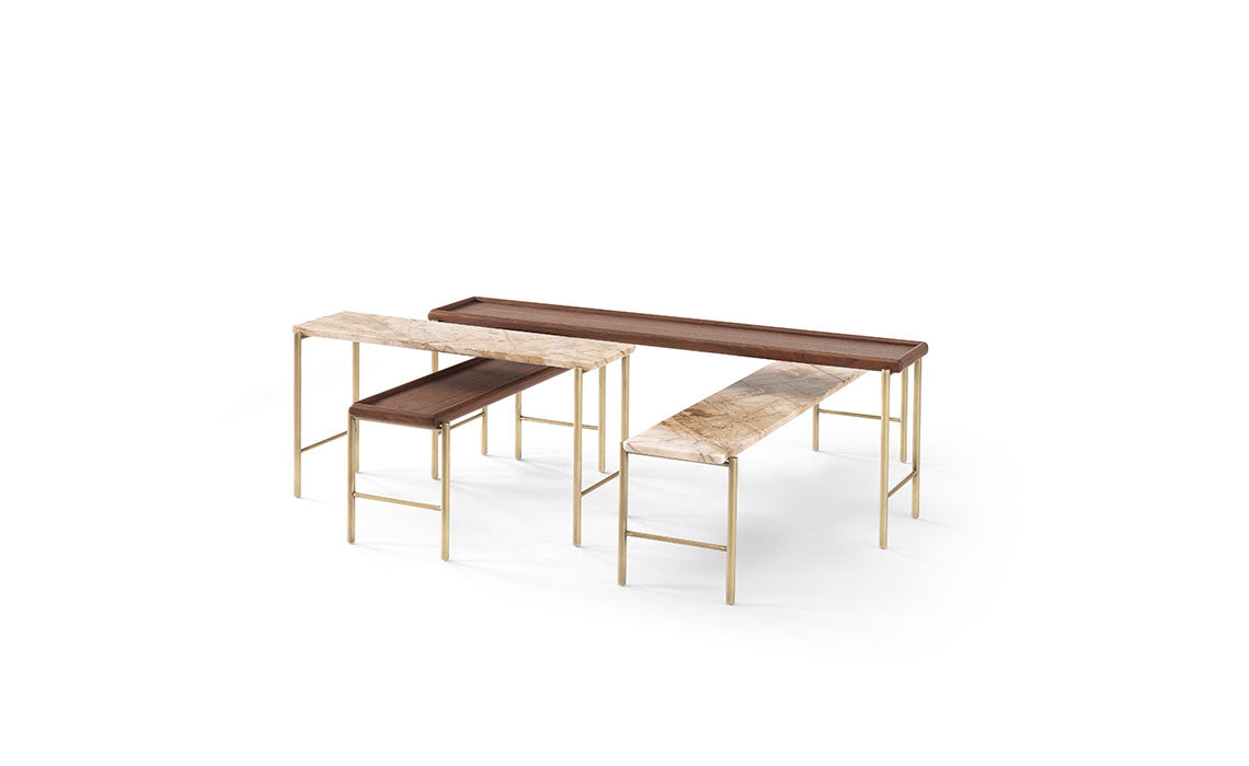 Duo tables basses noyer massif